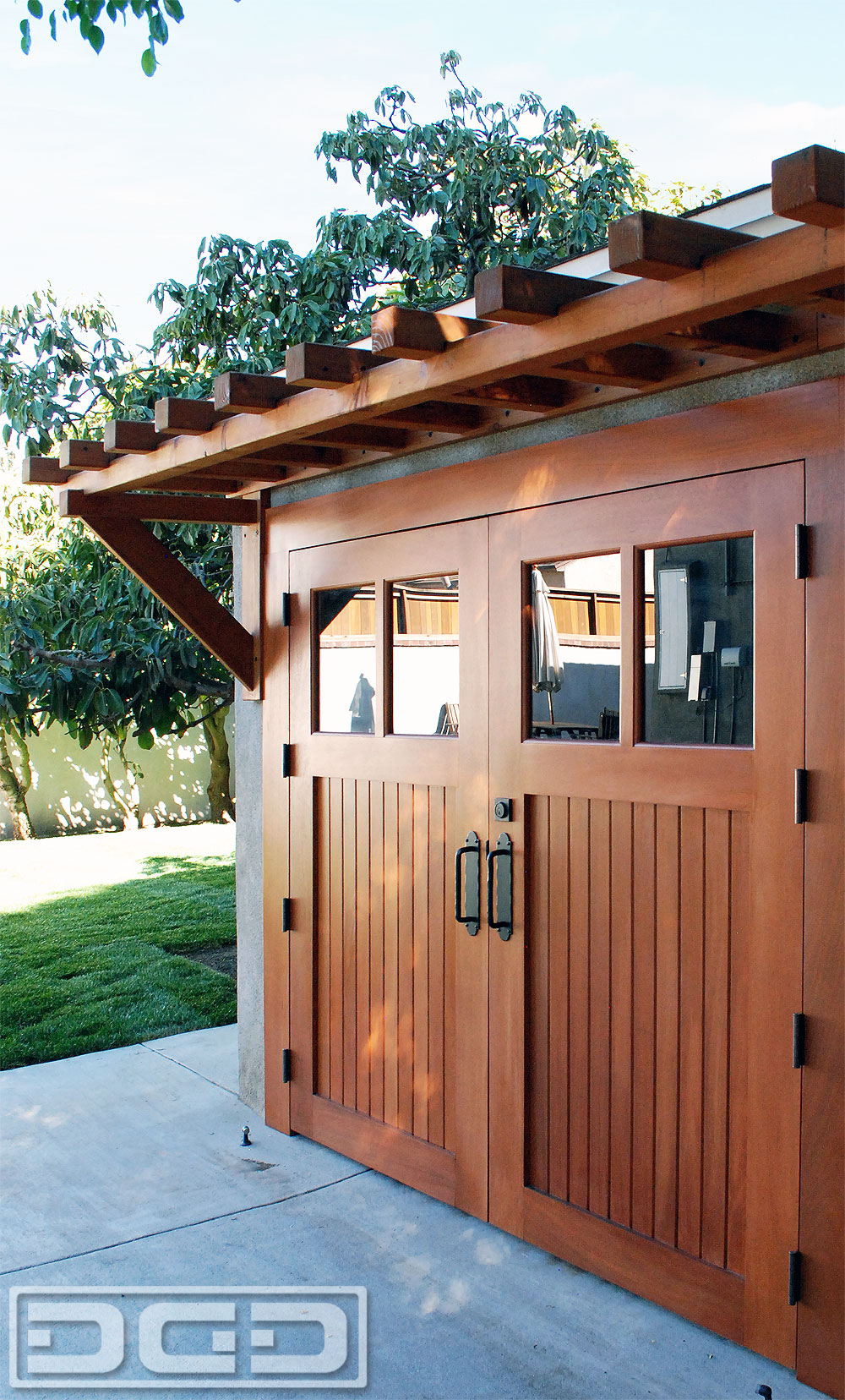 Real Wood Carriage Garage Door Ideas With Matching ...